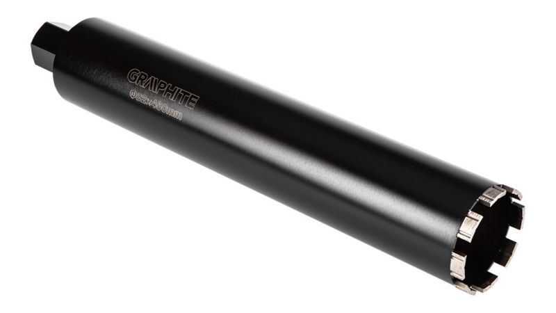 Diamantkernebor til borehammer GRAPHITE 82 x 450 mm x 8T i robust stål, 1 stk.