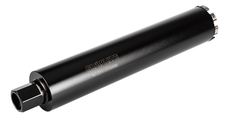 Diamantkernebor til borehammer GRAPHITE 82 x 450 mm x 8T i robust stål, 1 stk.