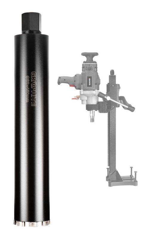 Diamantkernebor til borehammer GRAPHITE 82 x 450 mm x 8T i robust stål, 1 stk.