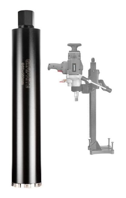 Diamantkernebor til borehammer GRAPHITE 82 x 450 mm x 8T i robust stål, 1 stk.