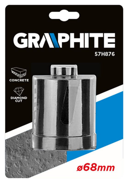 Diamantkernebor GRAPHITE 68 mm til boring i beton, armeret beton, granit, marmor, sten og mursten, 1 stk.