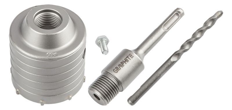 GRAPHITE hårdmetal hulsave 65 mm med SDS+ adapter, 1 stk.