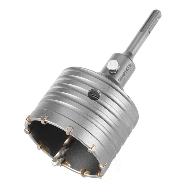 GRAPHITE 80 mm hårdmetal-hulsave med SDS+ adapter, 1 stk.