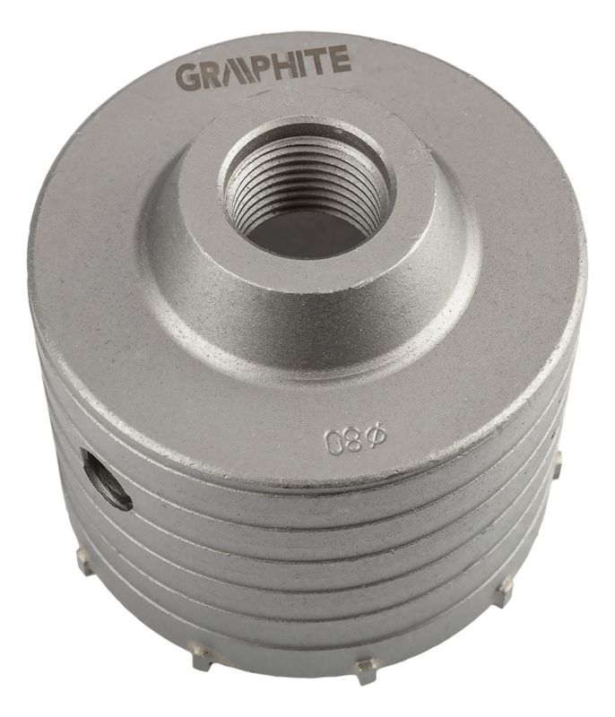 GRAPHITE 80 mm hårdmetal-hulsave med SDS+ adapter, 1 stk.