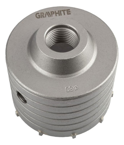 GRAPHITE 80 mm hårdmetal-hulsave med SDS+ adapter, 1 stk.