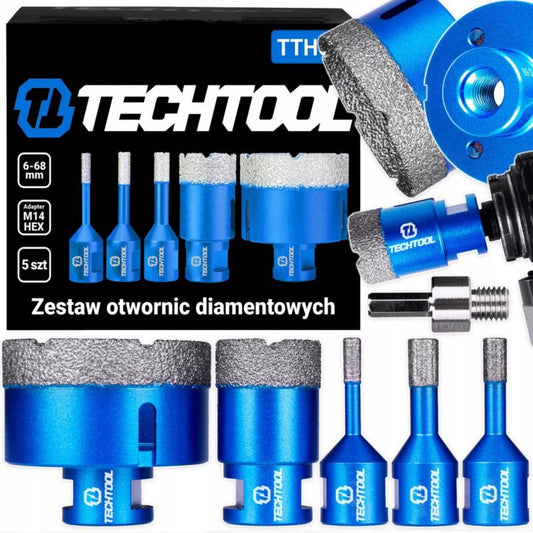 Techtool diamantbor-sæt M14 5 stk. 6-68 mm 1 sæt