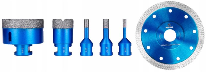Techtool M14 diamantborkronesæt 5 stk. 6-68 mm + klinge 1 sæt