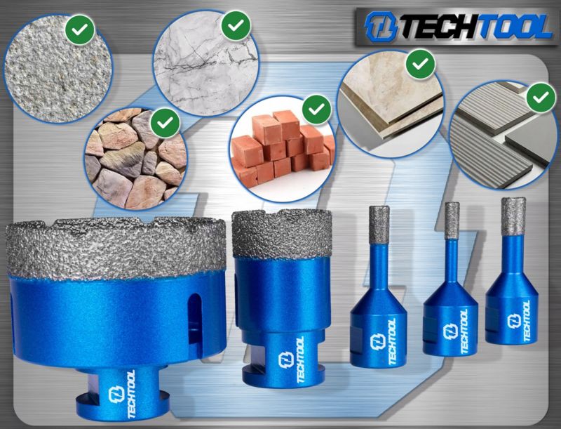 Techtool M14 diamantborkronesæt 5 stk. 6-68 mm + klinge 1 sæt