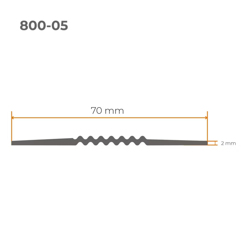Overgangsprofil PVC 70 mm 1 m Brun