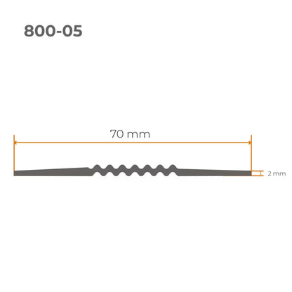 Overgangsprofil PVC 70 mm 1 m Brun