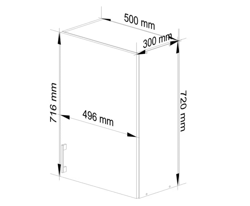 Overskab Køkken W50 50x30,5x72 cm Hvid Sonoma Eg Mat