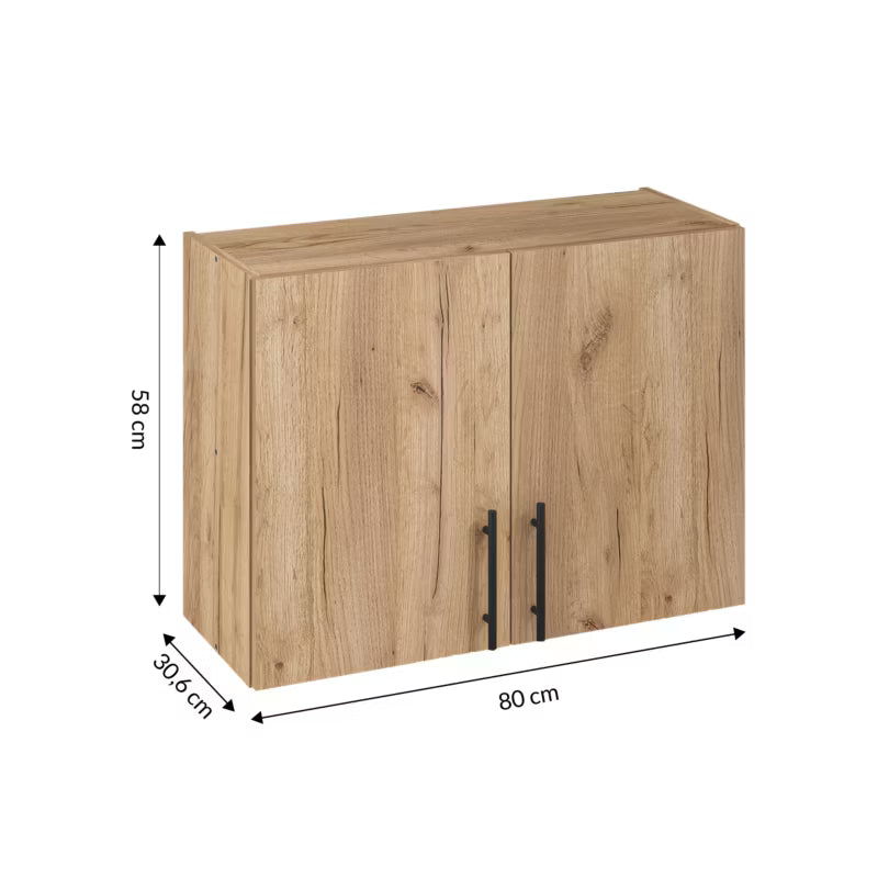 Overskab Luna 80 cm 2-Dørs Gylden Eg