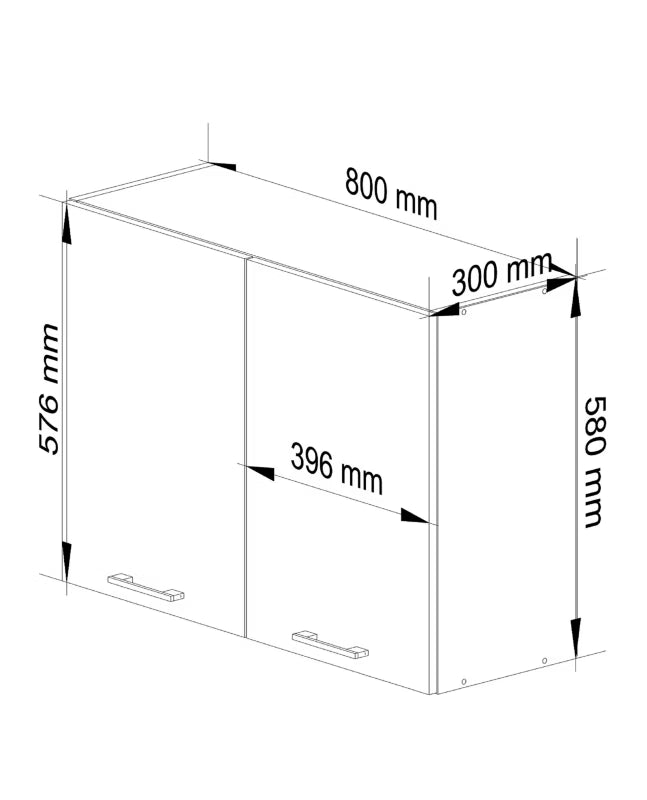 Overskab Oliwia W80 80x30 cm Hvid Beton Mat