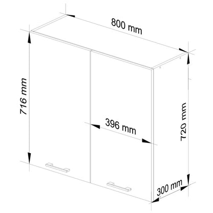 Overskab Oliwia W80 80x72 cm Hvid