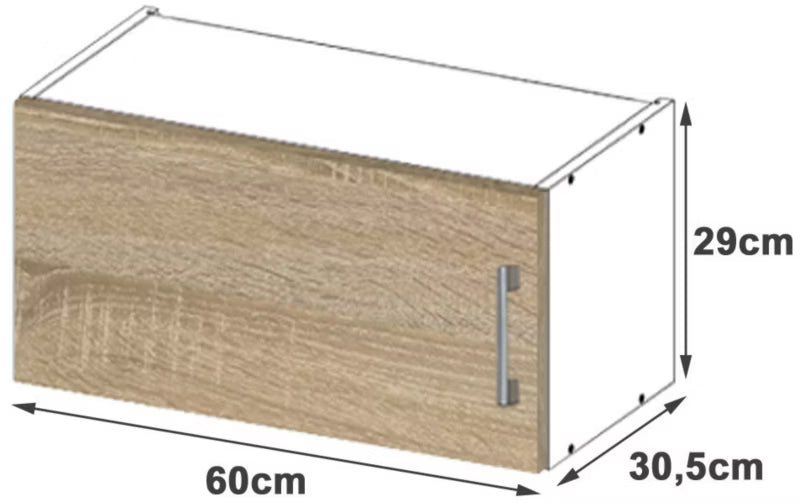 Overskab til Emhætte Lima 60x29 cm Sonoma Eg og Hvid