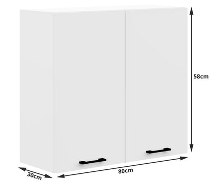 Overskab W80 80x30 cm Hvid Mat
