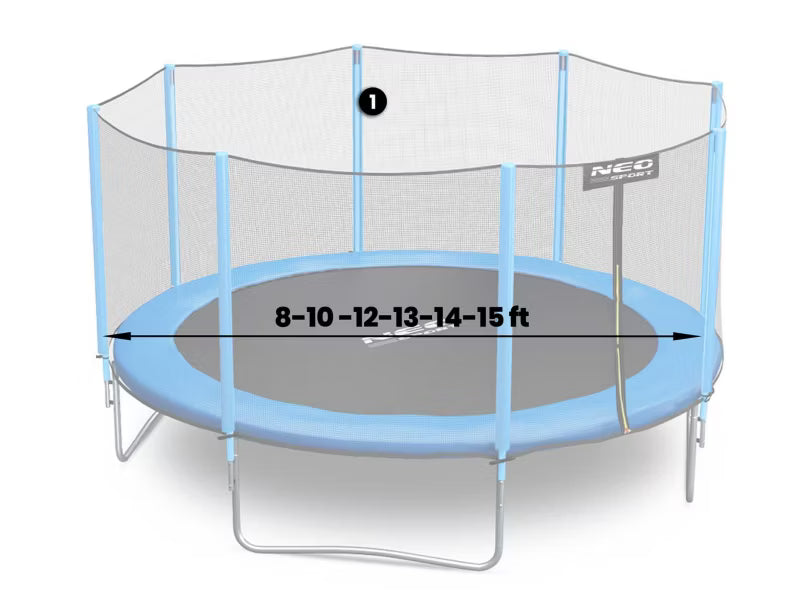 Øverste Stolpe til Trampolin 8-15 FT 106 cm Blå