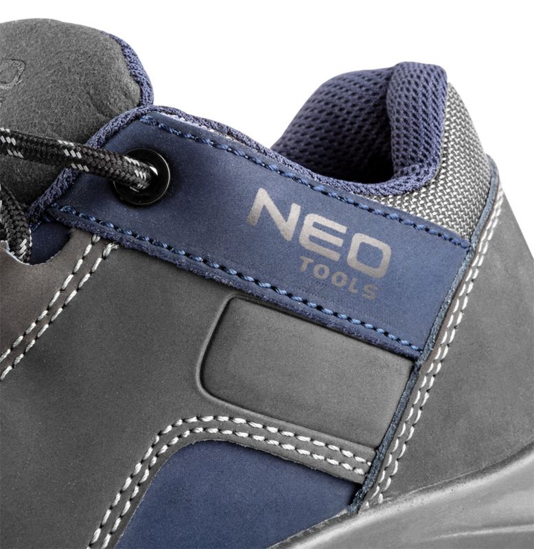 NEO TOOLS professionelle arbejdssko i størrelse 47, grå-blå, 1 par