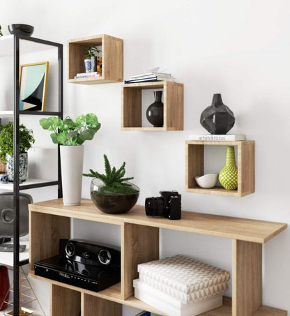 Akord K25 væghylde i Sonoma Eg 25 cm, mat Sonoma Eg-finish, 25x15x25 cm, 1 sæt