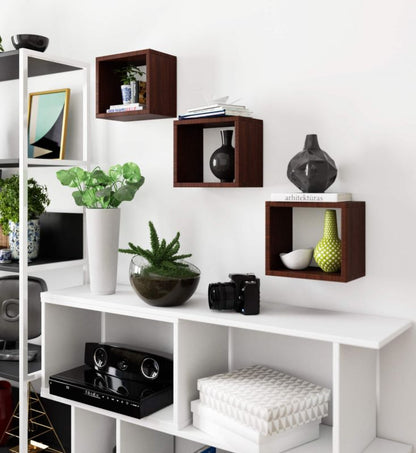 Akord K25 væghylde i wenge, 25 cm, mat wengefarve, 25x15x25 cm, 1 sæt