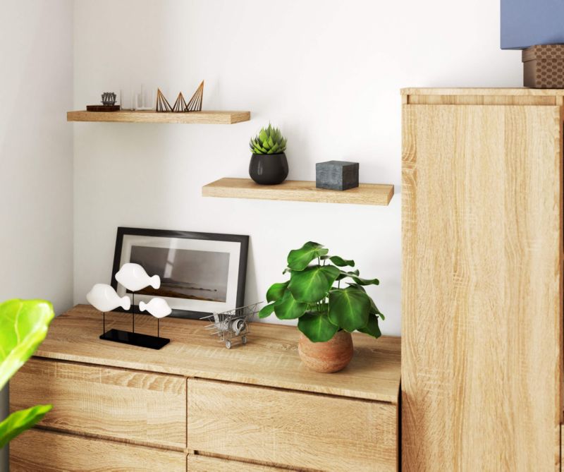 Akord PS3 væghylde i Sonoma eg 60 cm, mat Sonoma eg farve, 60x20x3,2 cm, 1 stk.