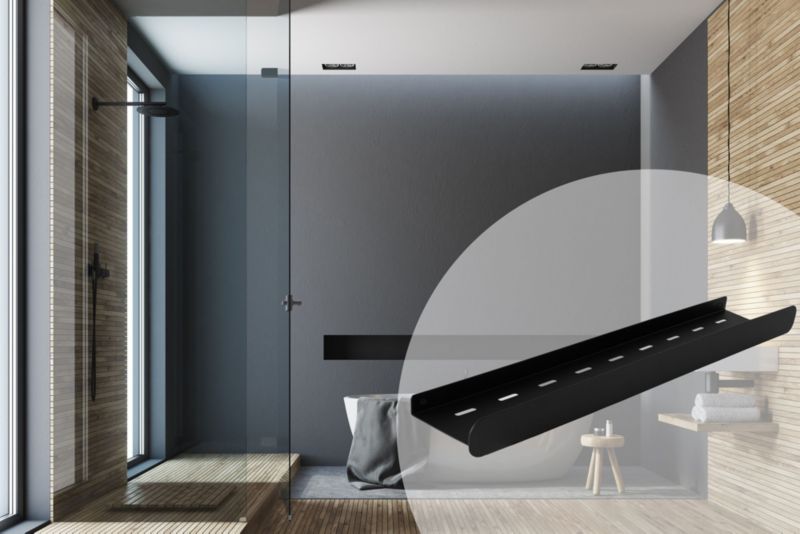 Brusehylde Rea SF03-600-B 60x9x5 cm Sort Stål