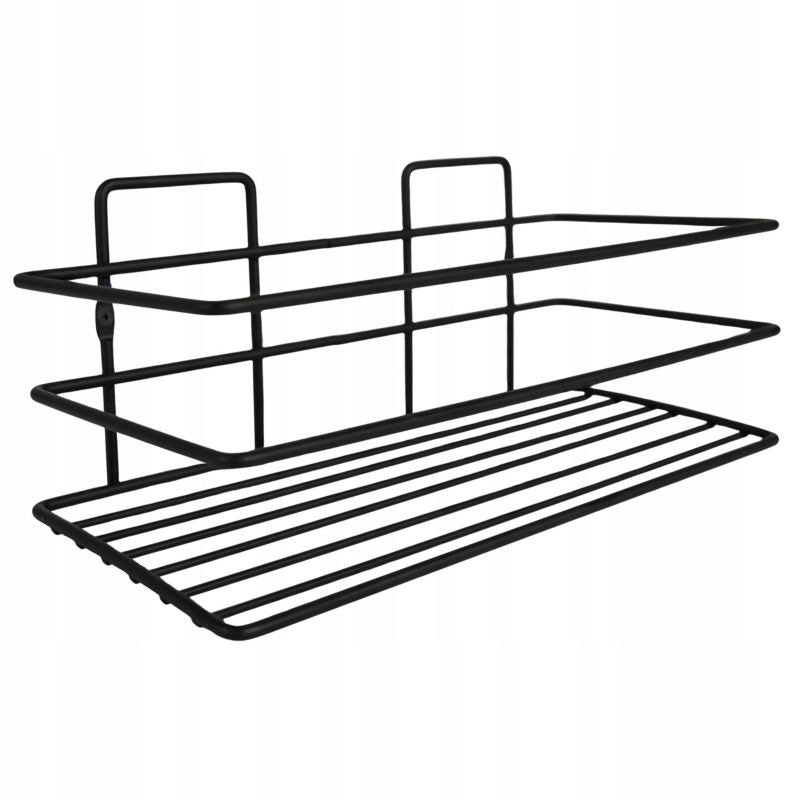 Badeværelseshylde Rektangulær Sort Metal 24x10x11 cm
