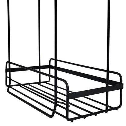 Selvklæbende Badeværelseshylde 25,8x13,8x30,5 cm Sort Stål 2 Niveauer | 5905378797727