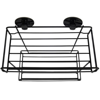 Selvklæbende Badeværelseshylde 25,8x13,8x30,5 cm Sort Stål 2 Niveauer | 5905378797727