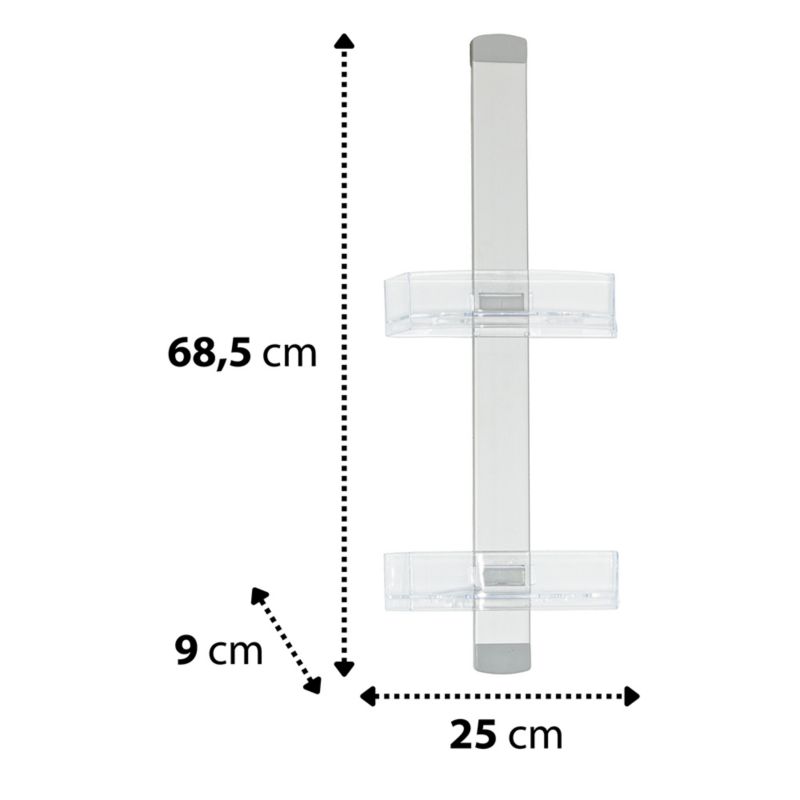Sepio væghængt badeværelseshylde i transparent materiale, 1 stk.
