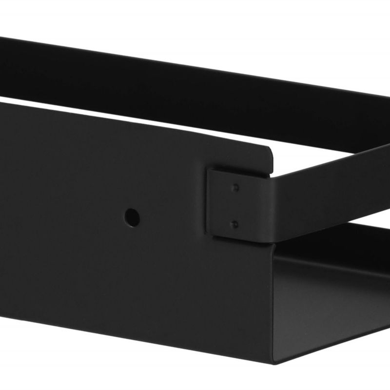 Springos badeværelseshylde sæt 2 stk. væghængt under bruser 30x10 cm rustfrit stål loft sort 1 sæt