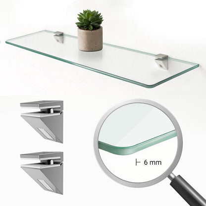 Badeværelseshylde Tulup 60x13 cm Gennemsigtig Glas med Holdere 1 stk.