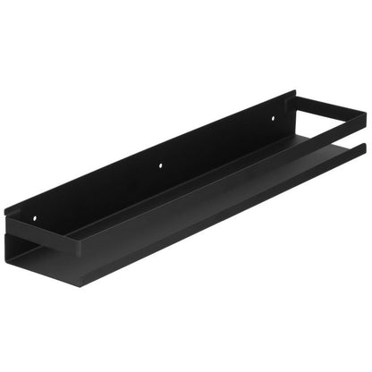 Væghængt brusehylde Springos 50x10 cm i rustfrit stål med mat-sort loftdesign, 1 stk.