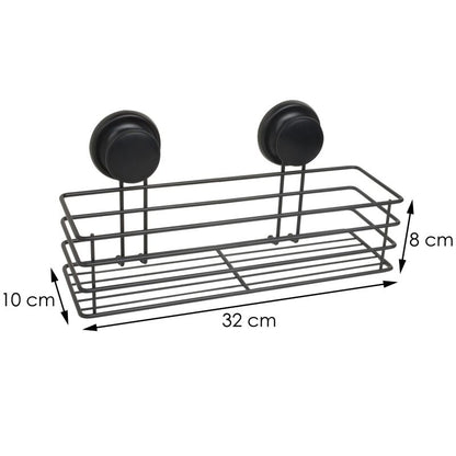 Badeværelseshylde med sugekop 32x10x8 cm Sort | CH.GAVI-KPL-BLK