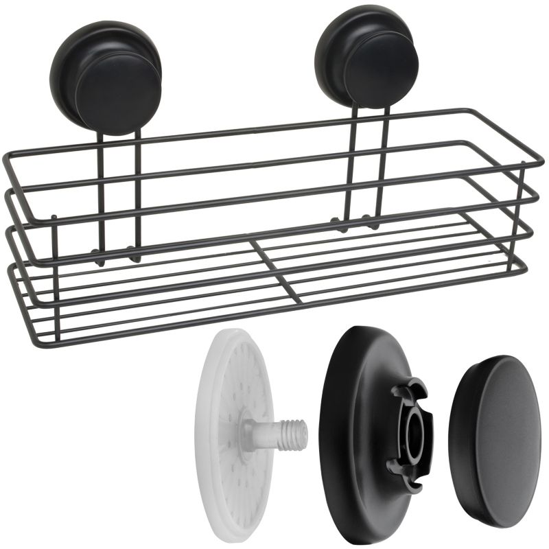 Badeværelseshylde med sugekop 32x10x8 cm Sort | CH.GAVI-KPL-BLK
