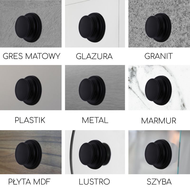 Badeværelseshylde med sugekop 32x10x8 cm Sort | CH.GAVI-KPL-BLK