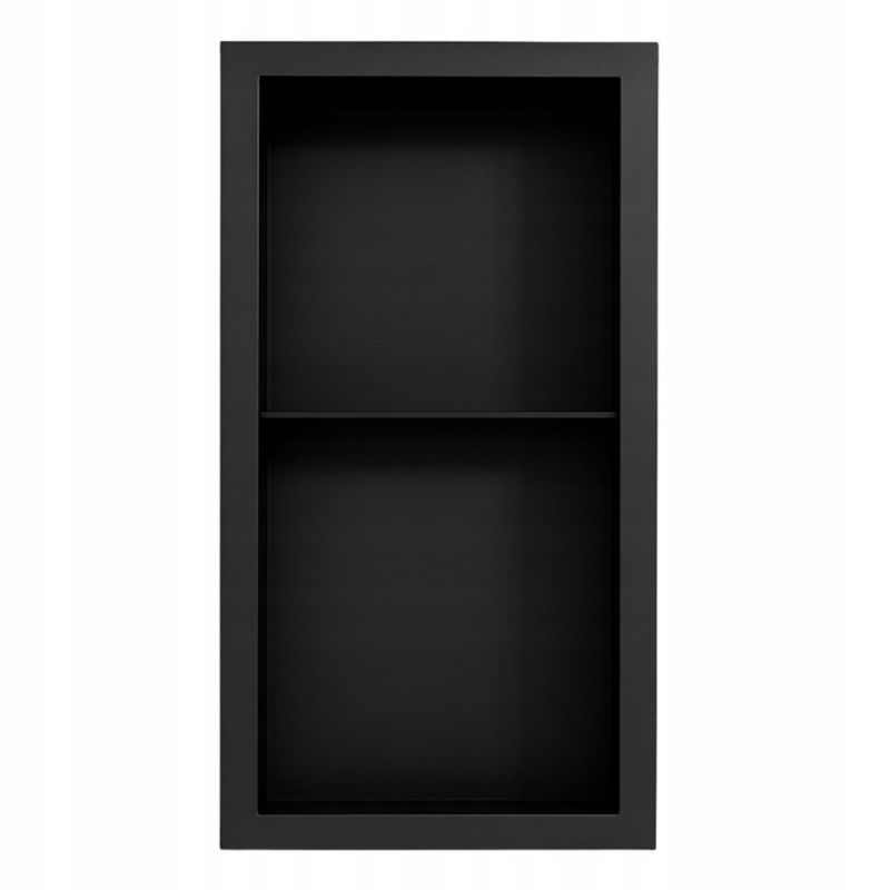 Półka wnękowa pod prysznic 60x30x10 cm Czarna Stal nierdzewna