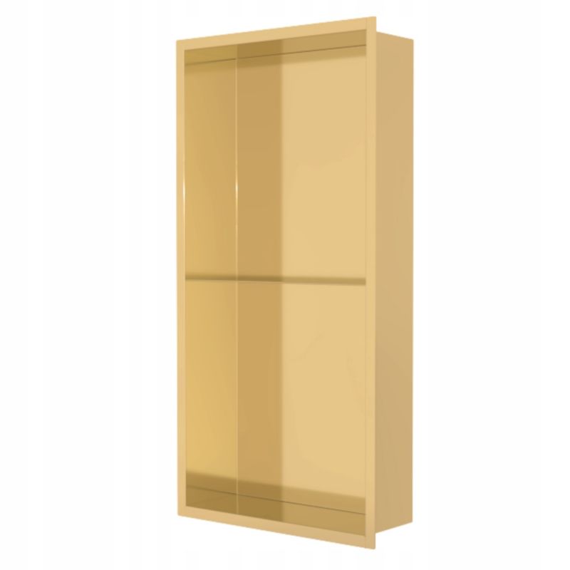 Vægnichehylde i Rustfrit Stål 60x30x10 cm Børstet Guld