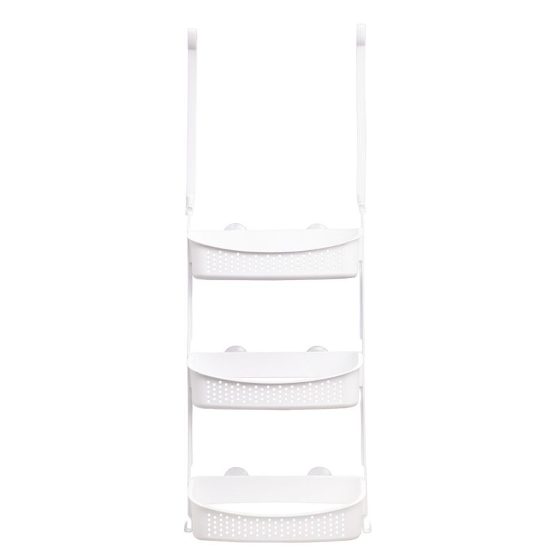 Hjørnehylde til Brusekabine 3 Niveauer Hvid Mat PVC 30 cm
