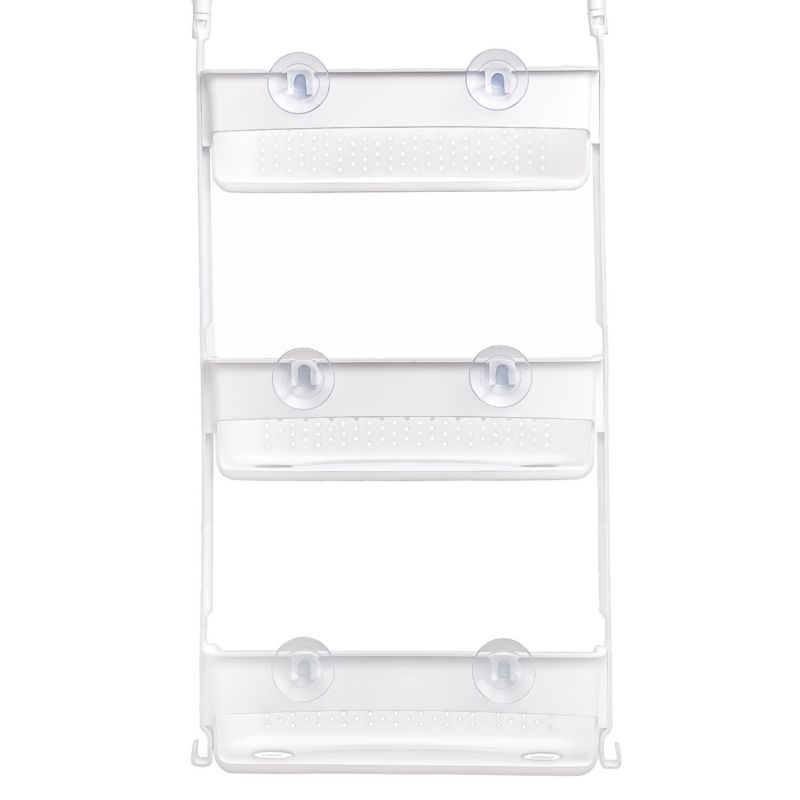 Hjørnehylde til Brusekabine 3 Niveauer Hvid Mat PVC 30 cm