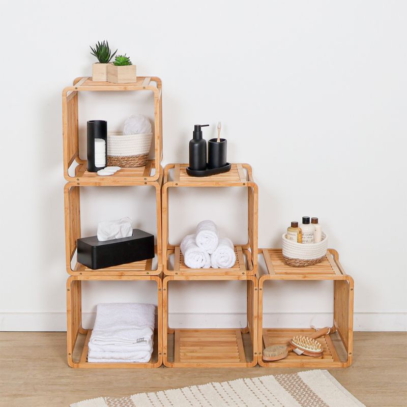 Modulhylde Cube Natur Bambus Brun 33x33x33 cm 1 stk.