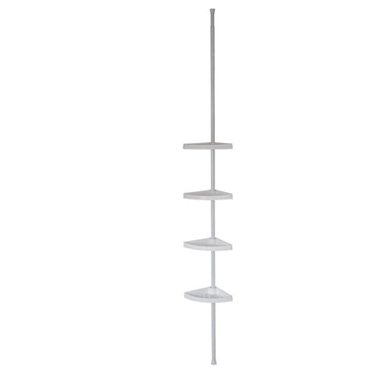 Hjørnebrusehylde Teleskop 80-290 cm Hvid 4 Hylder