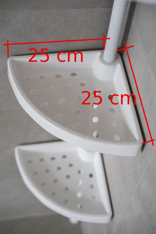 Hjørnebrusehylde Teleskop 80-290 cm Hvid 4 Hylder