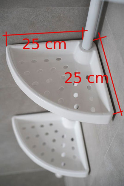 Hjørnebrusehylde Teleskop 80-290 cm Hvid 4 Hylder
