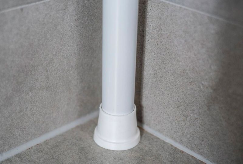 Hjørnebrusehylde Teleskop 80-290 cm Hvid 4 Hylder