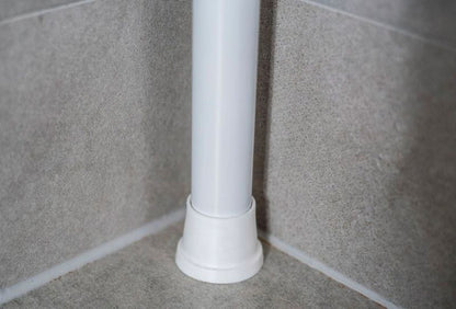 Hjørnebrusehylde Teleskop 80-290 cm Hvid 4 Hylder