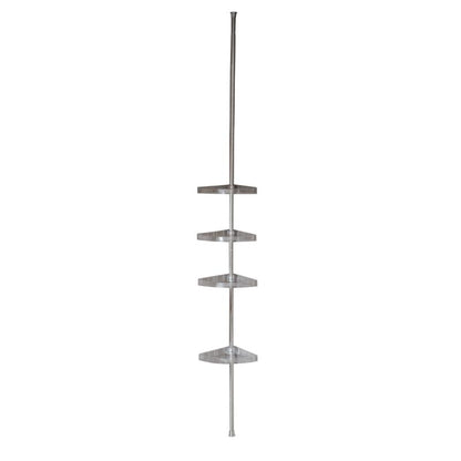 Hjørnebrusehylde Teleskop 80-290 cm Sølv 4 Hylder