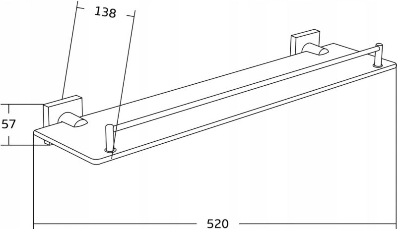 Mexen Rufo sort væghylde 52 x 5,7 cm 1 stk.