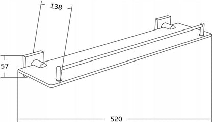 Mexen Rufo sort væghylde 52 x 5,7 cm 1 stk.