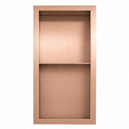 Dobbelt Indbygningshylde Børstet Kobber 60 x 30 x 10 cm Rustfrit Stål